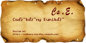 Csákány Euniké névjegykártya